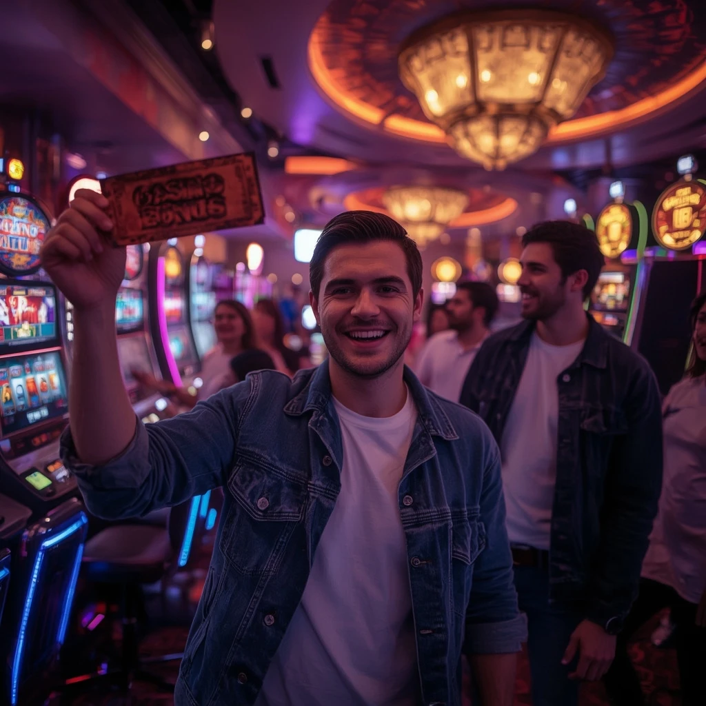 a person with a casino bonus PURE WIN CASINO
