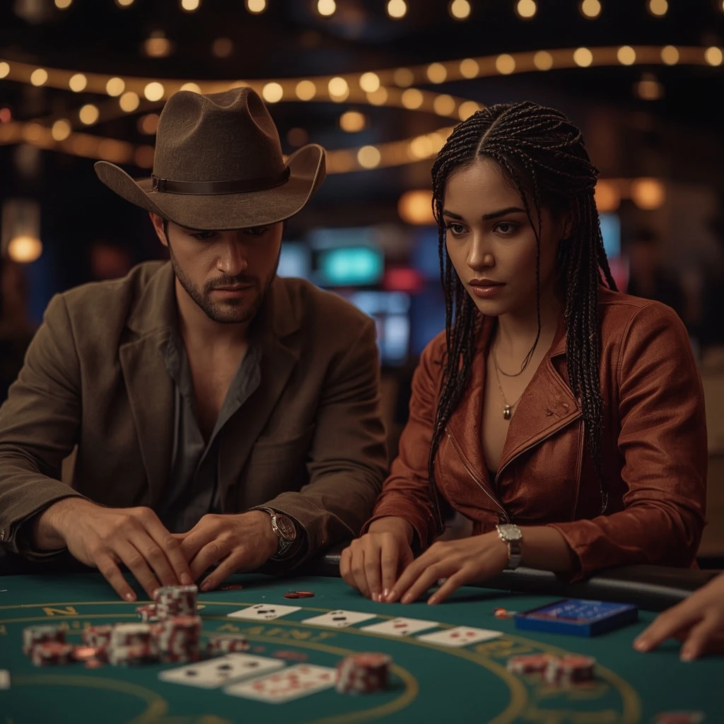 photo of two poker players PURE WIN CASINO